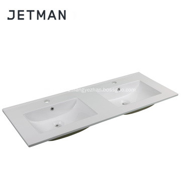 White Porcelain Bathroom  Double Vanity Basin